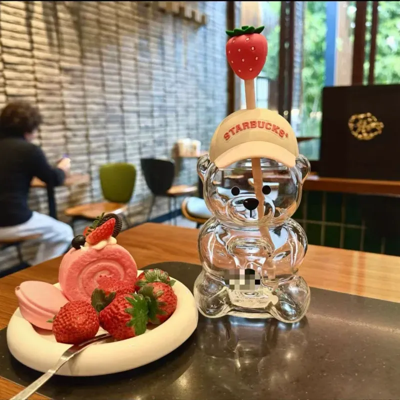 スターバックス 20 オンス ガラス ベア タンブラー ストロー付き
