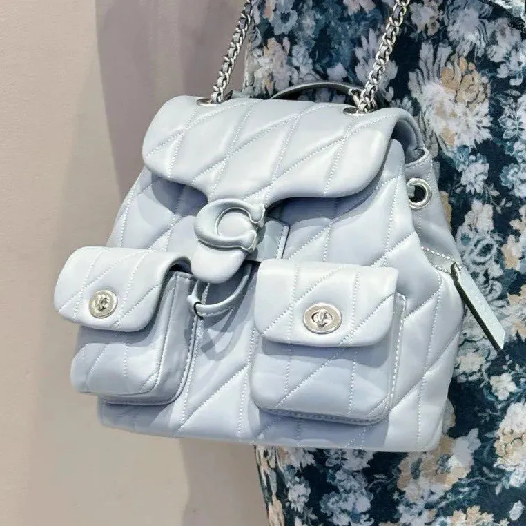 coach chain backpack COACH, Womens, Quilted Tabby Backpack, Black, One Size : Clothing, Shoes & Jewelry Refined Pebble Leather Zip Closure Fabric Lining Outside Zip Pocket Attached Split Key Ring And Dogleash Clip 3 1/4 (l) X 4 (h) X 1 1/2 (w) Style No Coach Tabby Quilted Backpack Women