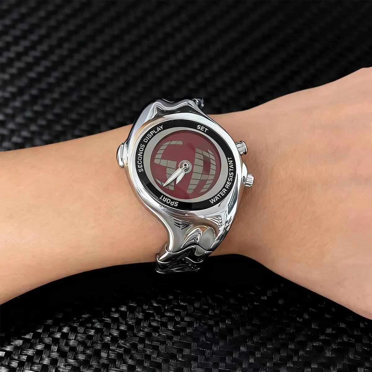 Retro Twisted Dual Display Mens Wristwatch Alloy... From Ycbest 