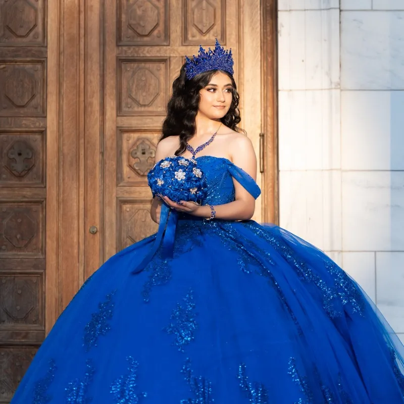 sweet 16 royal blue quinceaera dresses Quinceanera Glitter Pageant Birthdat Party Ball Gown It is available in vibrant colors like royal blue Shiny Royal Blue Quinceanera Dresses