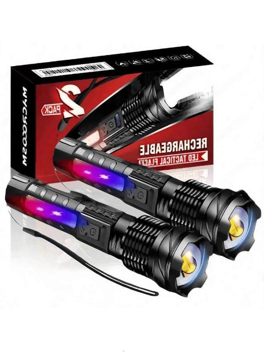 2 led usb rechargeable flashlights WINDELE High Lumens, Metal Flashlights for Outdoor (2 Pack) free to wear on your wrist or ankle Commander Tactical Rechargeable Flashlights 2