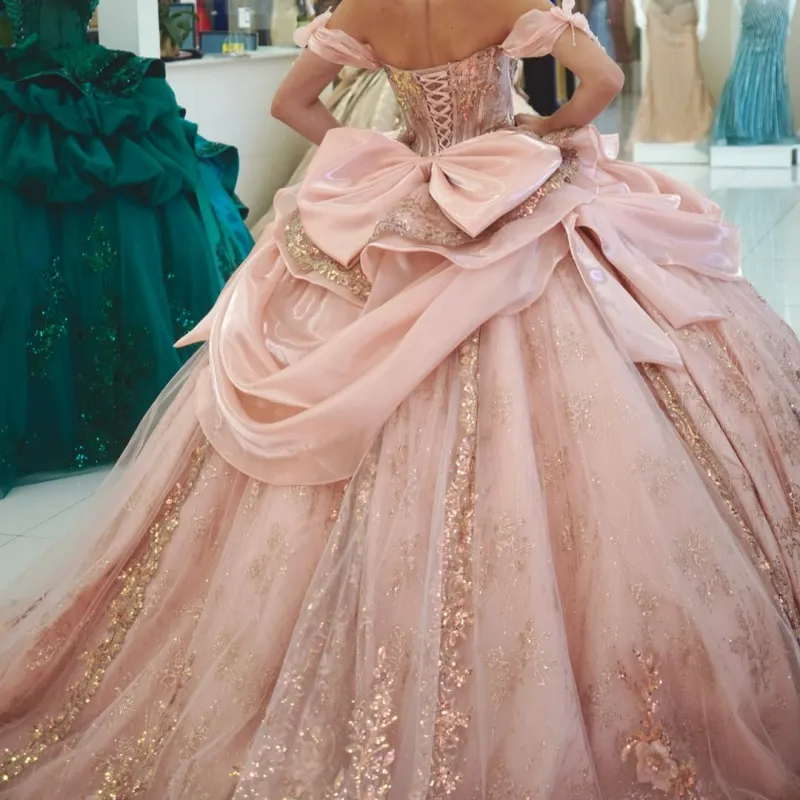 sweet sixteen rose gold dresses Quinceanera Ball Gown 16... From Weiwei12345, Rs.34,987.96 puffy rose gold quince dress