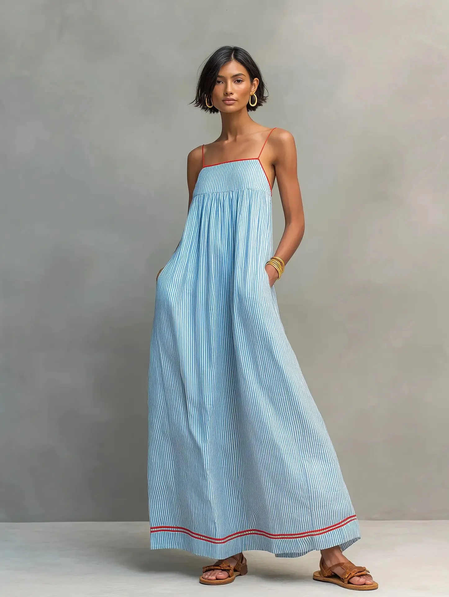 ladies summer maxi dress PRETTYGARDEN Women Sleeveless Casual Flowy Dress,Apricot,S Comfy And Lightweight Fabric R.Vivimos Womens Summer Cotton Flowy