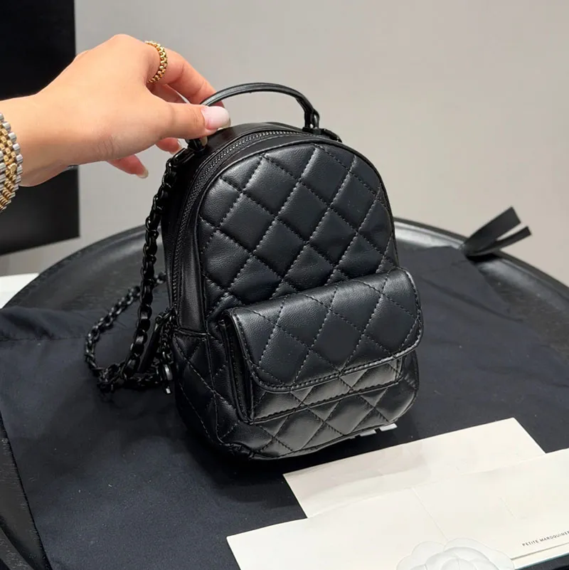 black mini backpack designer Rivet Pu Leather Fashion Ivy keeps your essentials organized and accessible Prada Tessuto Vela Chain Mini