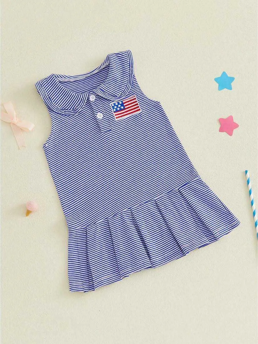 fourth of july infant dresses Newborn 4th Outfits Shirred Top Bow Shoulder Tie Dresses, Blue / 0-3M 4th of July birthday Girl's Infant 4th Of July