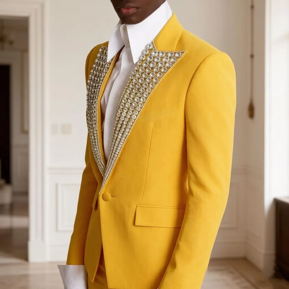 men's suit to match gold dress Luxury Beaded Suits For Men Slim Fit Custom... From Tgwang580, Rs.13,924.16 Red Mesh-Back Sequin Maxi Gown
