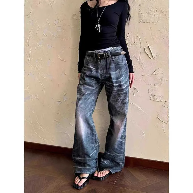 ZHIZOU Womens Japanese 2000s Style Black Denim High From Purlf