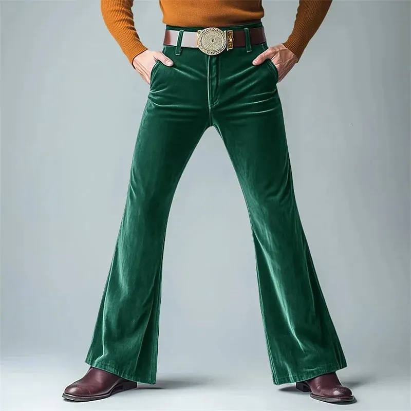 mens flare dress pants HAORUN Men Bell Bottom Flared Slim Fit Retro 60s 70s Formal Bootcut Trousers Black at Amazon Men's Clothing store The flared legs add a touch of retro flair GORGLITTER Men's Flare Baggy Dress