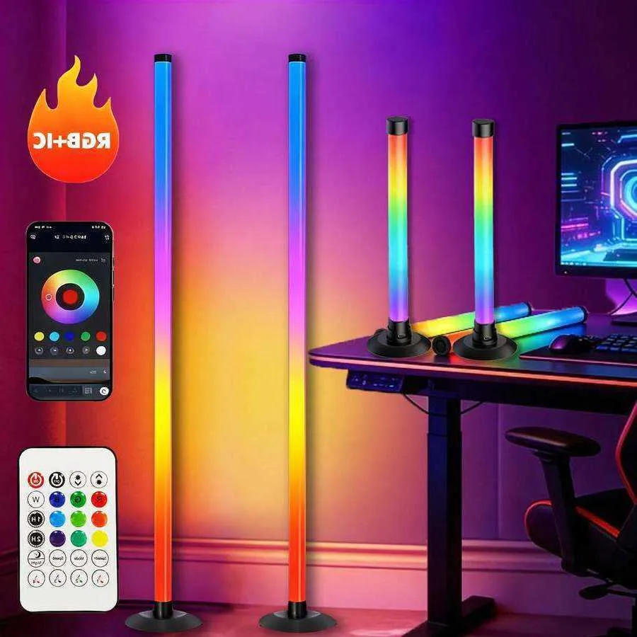 4PCS RGBIC Floor Lamp Smart LED Light Bars Mood LightingFloor Ambient Light With Remote Control Suitable For Bedroom And Game Room D immableM odeA mbientL C260718