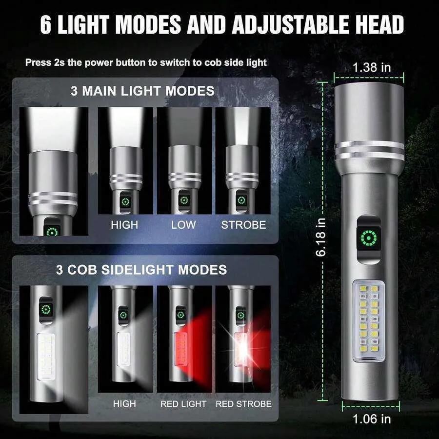 5000 lumen rechargeable flashlight ACEBEAM L35 High Lumens Tactical press to cycle through four different brightness levels 5000 Lumen XHP70 LED Scuba