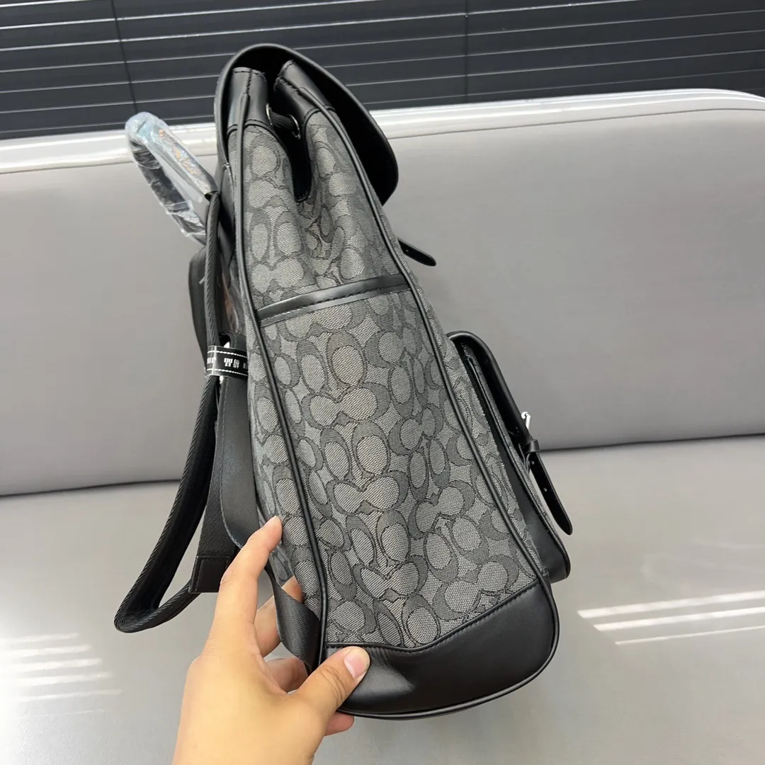 Coach Signature Canvas Flap Drawstring Backpack,... From  display picture 3