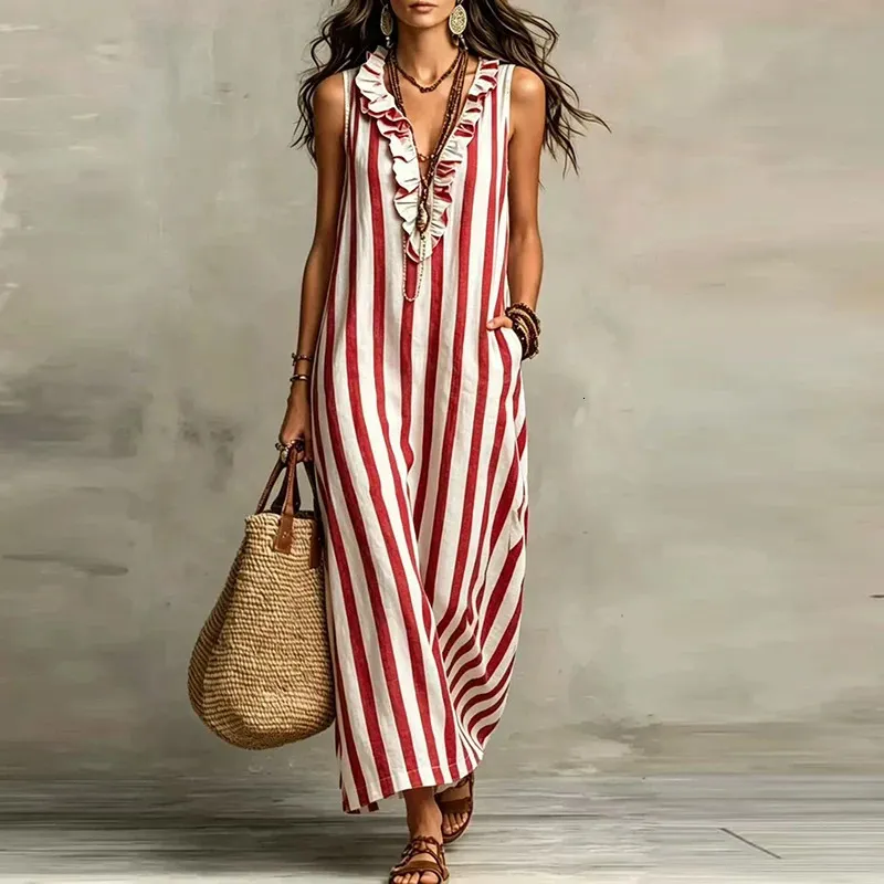 sleeveless maxi dresses for summer PRETTYGARDEN Womens Casual Long Strappy Loos Perfect for any casual occasion Women's Summer Solid Color Round