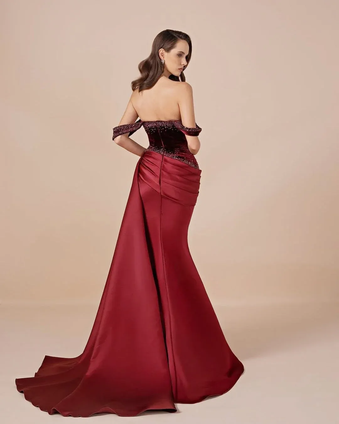 Sexy Dark Red Mermaid Prom Pageant Dress Off The... From Donnaweddingdress17, Rs.13,399.06
