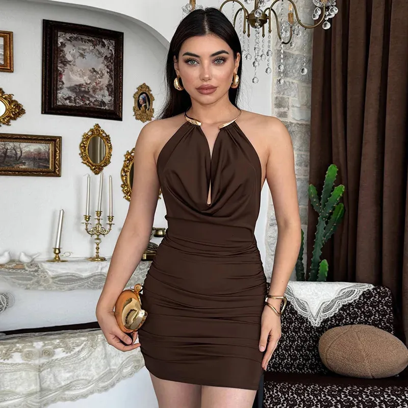 metal ring halter neck dress 2026 Spring Summer Women Cowl... From Sereinstore, Rs.6,790.79 Gold ring