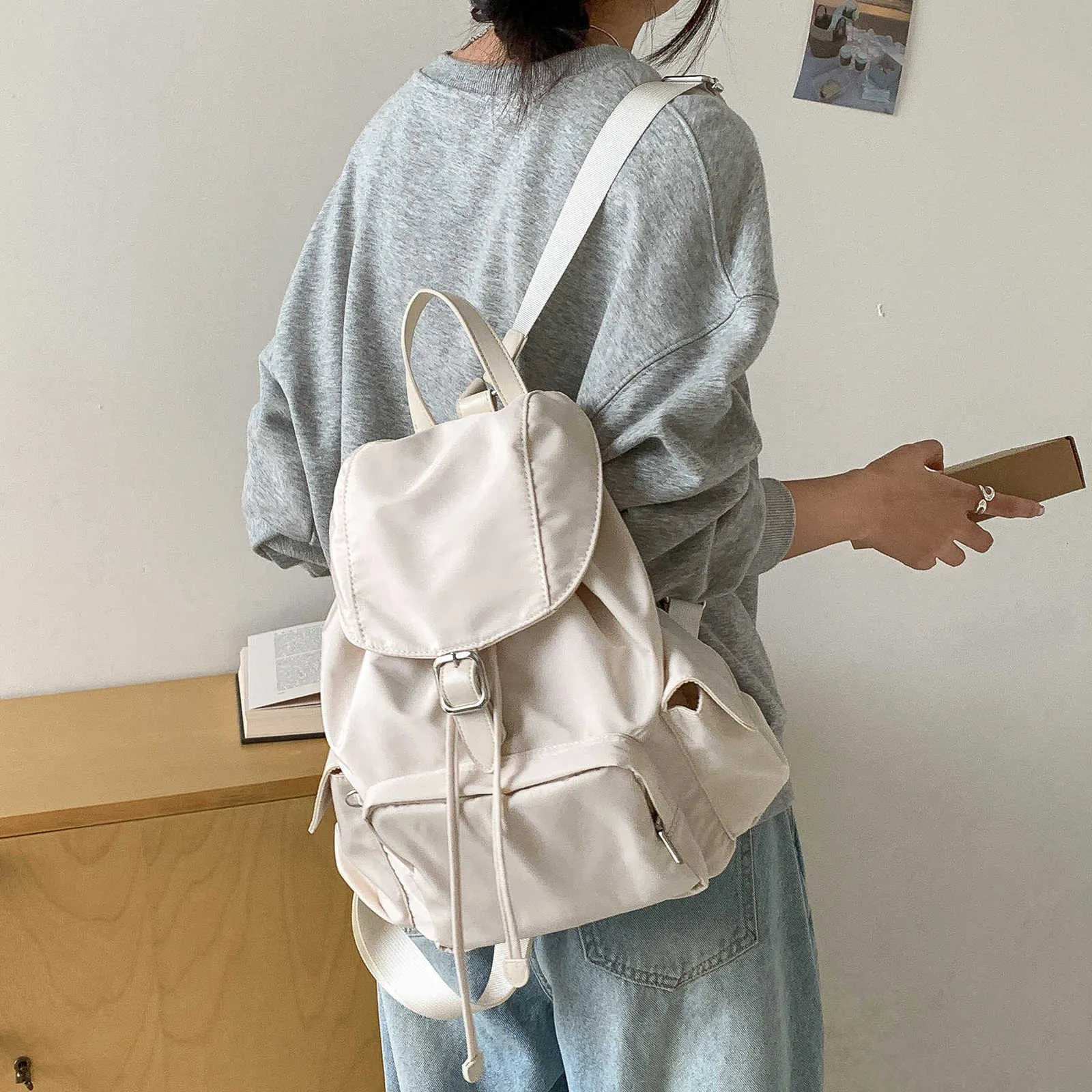 Large Capacity College Backpack with Pockets for Students, Lightweight Nylon Nylon Large Capacity Backpack – Lightweight Commuter Bag for  main image 2