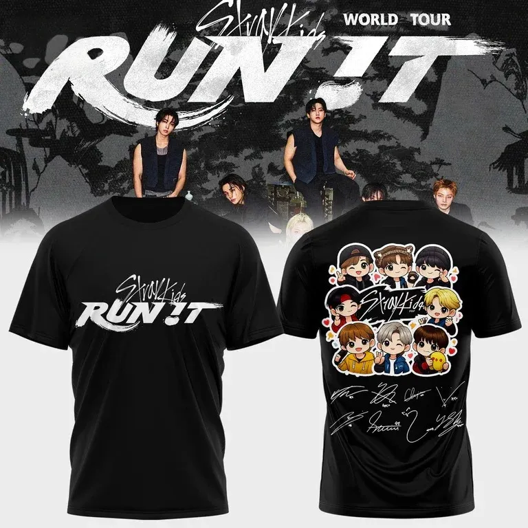 Wholesale Stray Kids 2026 World Tour Run It T Shirt Men And