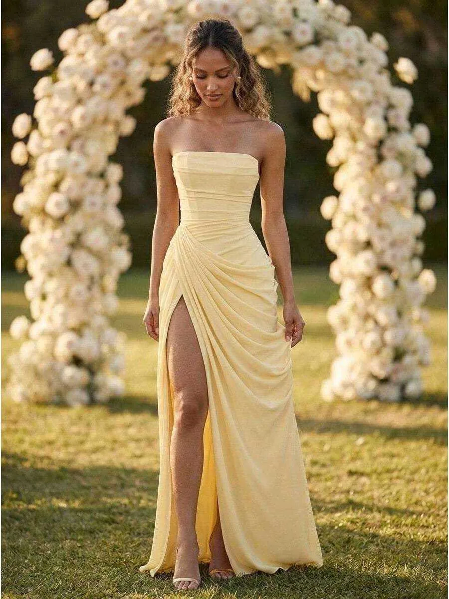 silk rehearsal dinner dress Zapaka Women Ivory Long Engagement Long Sleeves V-Neck Satin Sheath Dress, Ivory / US6 Lady Black Tie - category_printed-dresses a clean round neckline Size:6 months