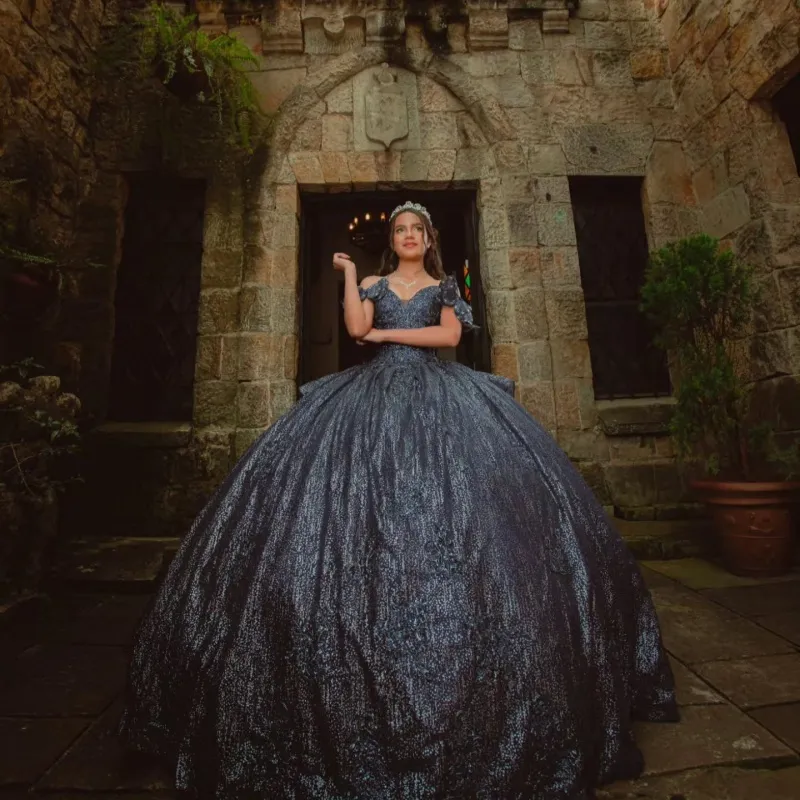 sweet 16 dresses dark blue Simple Shiny Quinceanera Ball Gown... From Weiwei12345, Rs.31,837.13 Midi Black Wedding Guest 0813-beatclock Size:Womens 10/L Ice Blue Sizes