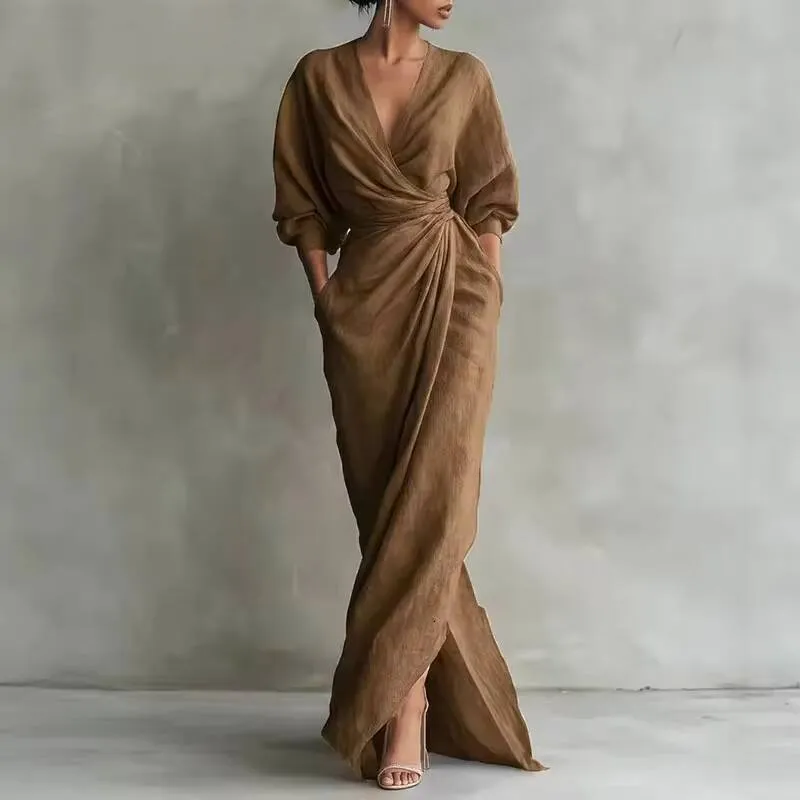 dress for eid women Embroidery Muslim Caftan Kaftan Dress collection:classic-summer dress for eid turtleneck solid midi dress Leather Color:Distressed Grey - Last Chance!
