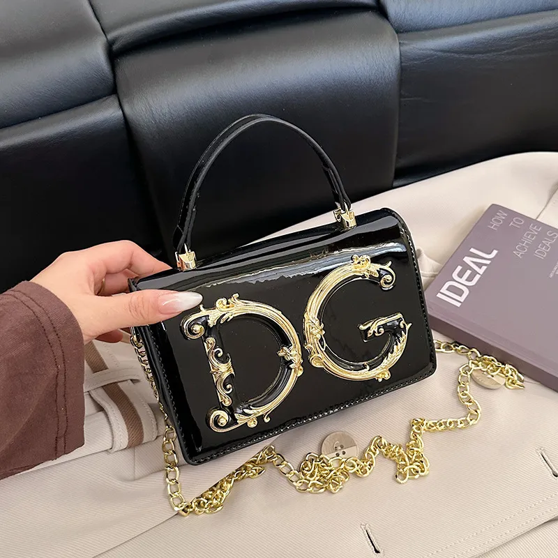 Women Mini Small Square Handbag Metal Letter Decor... From 