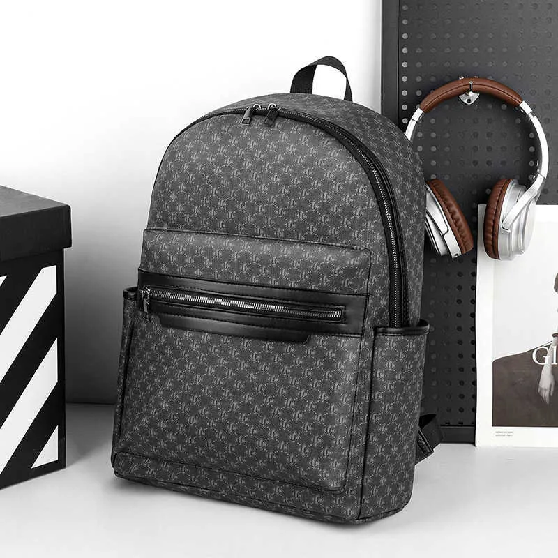 black white men designer laptop backpack Tribal Print and Minimalist Herdesigns Black White Skull Skeleton