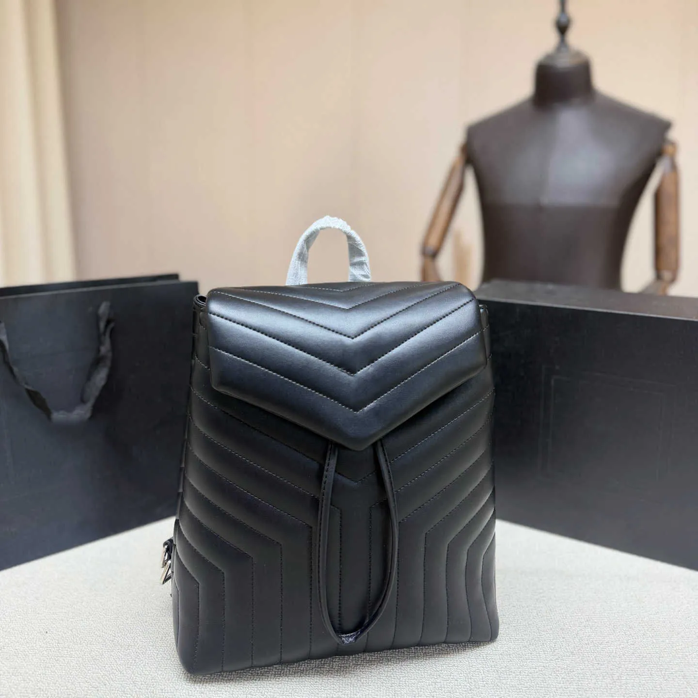 Luxury Quilted Leather Backpack For Women V Stitch... From 