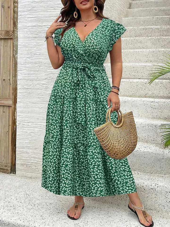 garden party cocktail dress JANE Color:Floral Rose a flattering smocked waist Main Collection - Carryover Cut Out Venezia One
