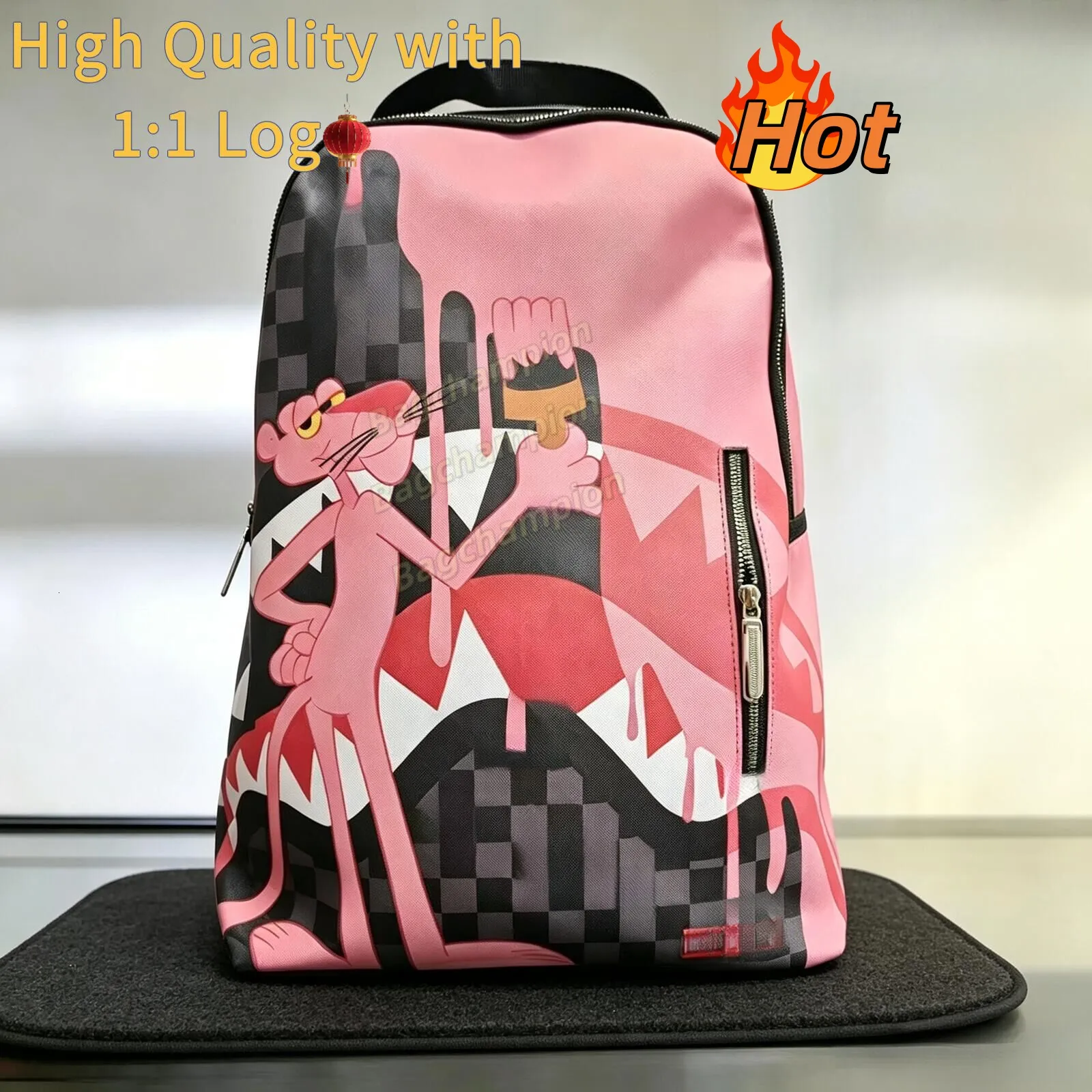 Designer Bag Pink Brand Shark Backpack High Quality... From 