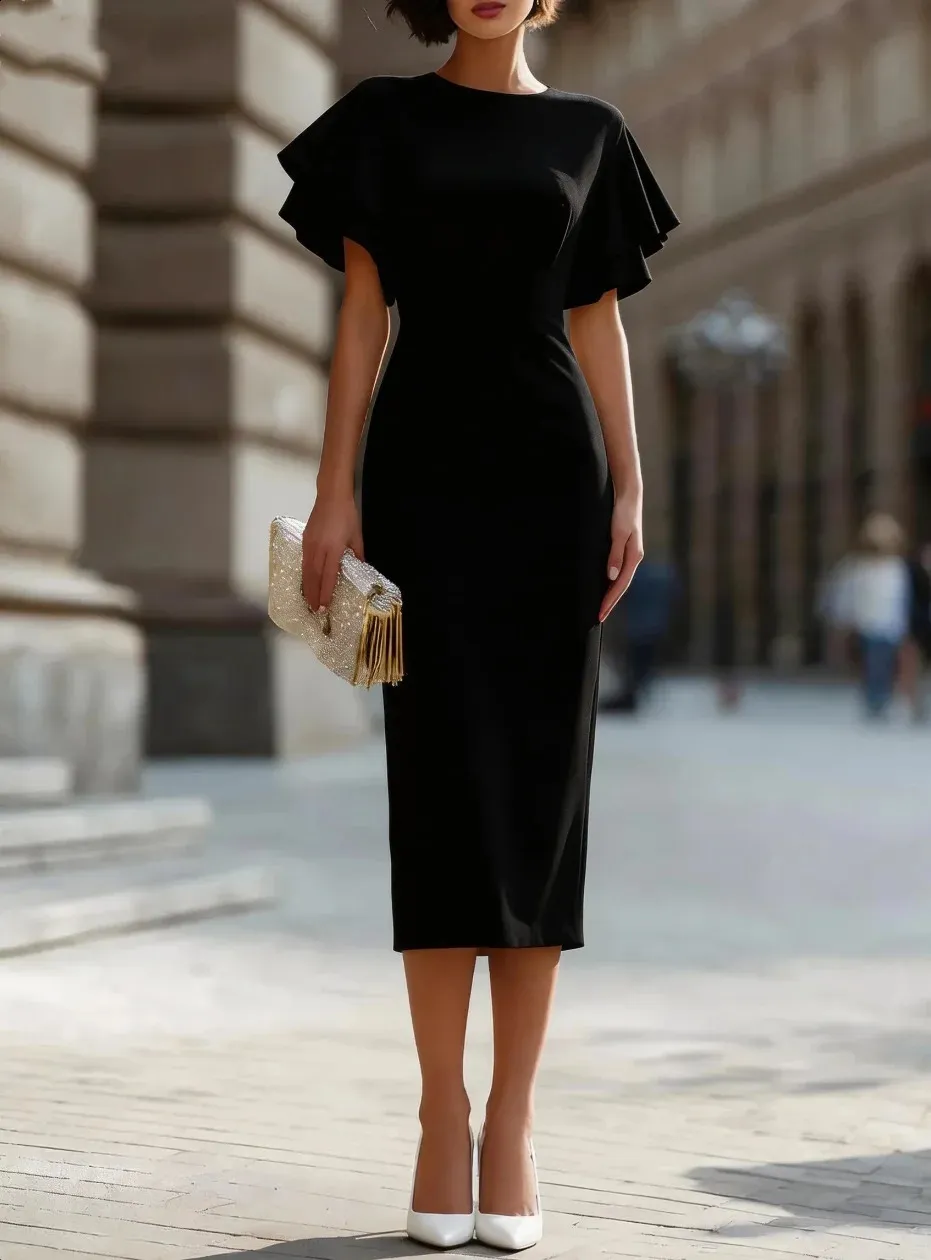 ruffle sleeve bodycon dress Womens Elegant Midi ... From Leemostore, Rs.1,766.33 Epitome of Modern Satin atf-kg-12.17.25 Size:30R Whether youre attending a