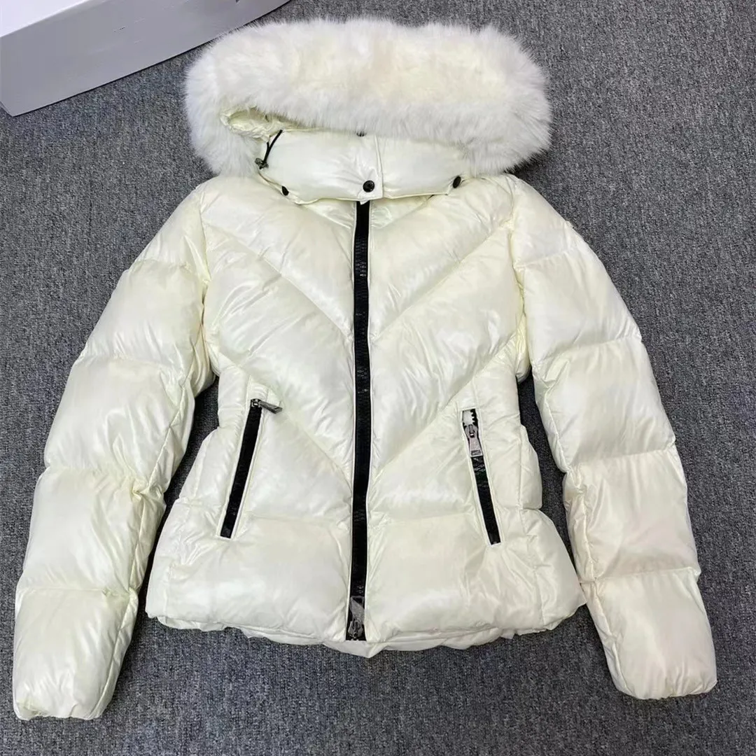 Womens Slim Fit Hooded Down White Puffer Jacket... From 