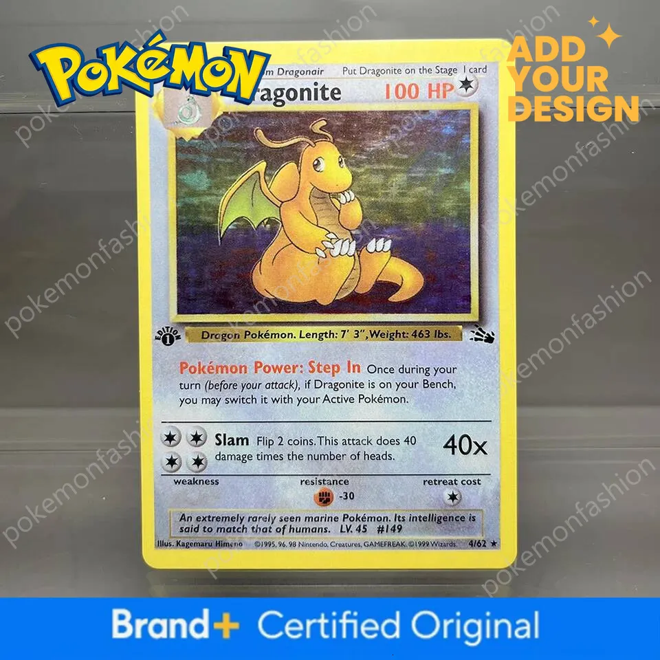 dragonite pokemon card original - (52/108) - XY Roaring Skies proof acrylic case and featuring a striking image of the captivating character PKM 1st Edition Charizard Blastoise
