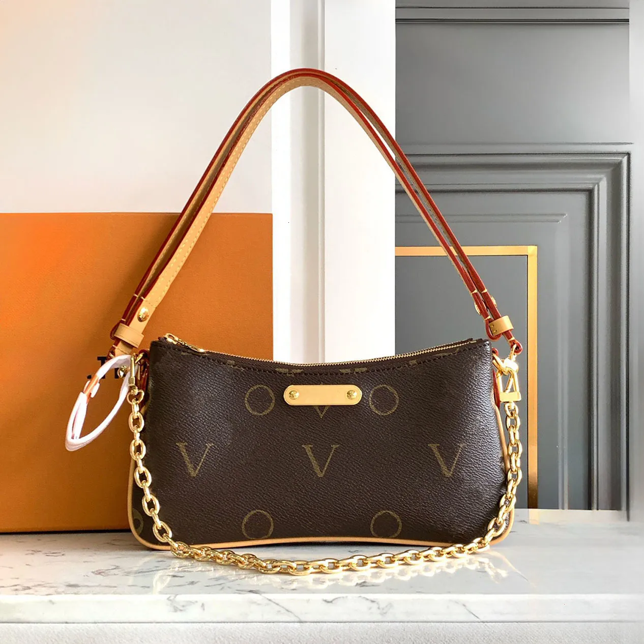 Designer Liv Pochette Double Zipper Shoulder Bag  From Eslwssd