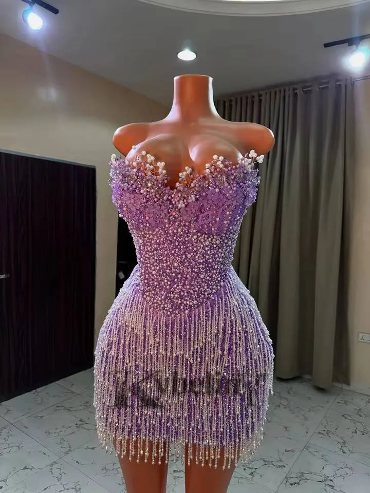 Sparkle Beads Crystal Pink Mini Cocktail Dress,... From Babynice888, Rs.22,073.66