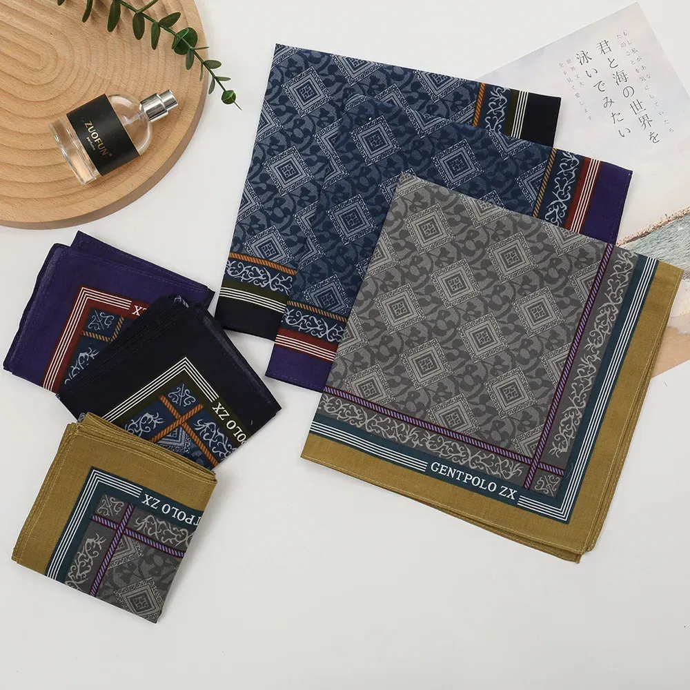 Mens 100% Cotton Printed Handkerchiefs, 43cm From Topwang10, Rs