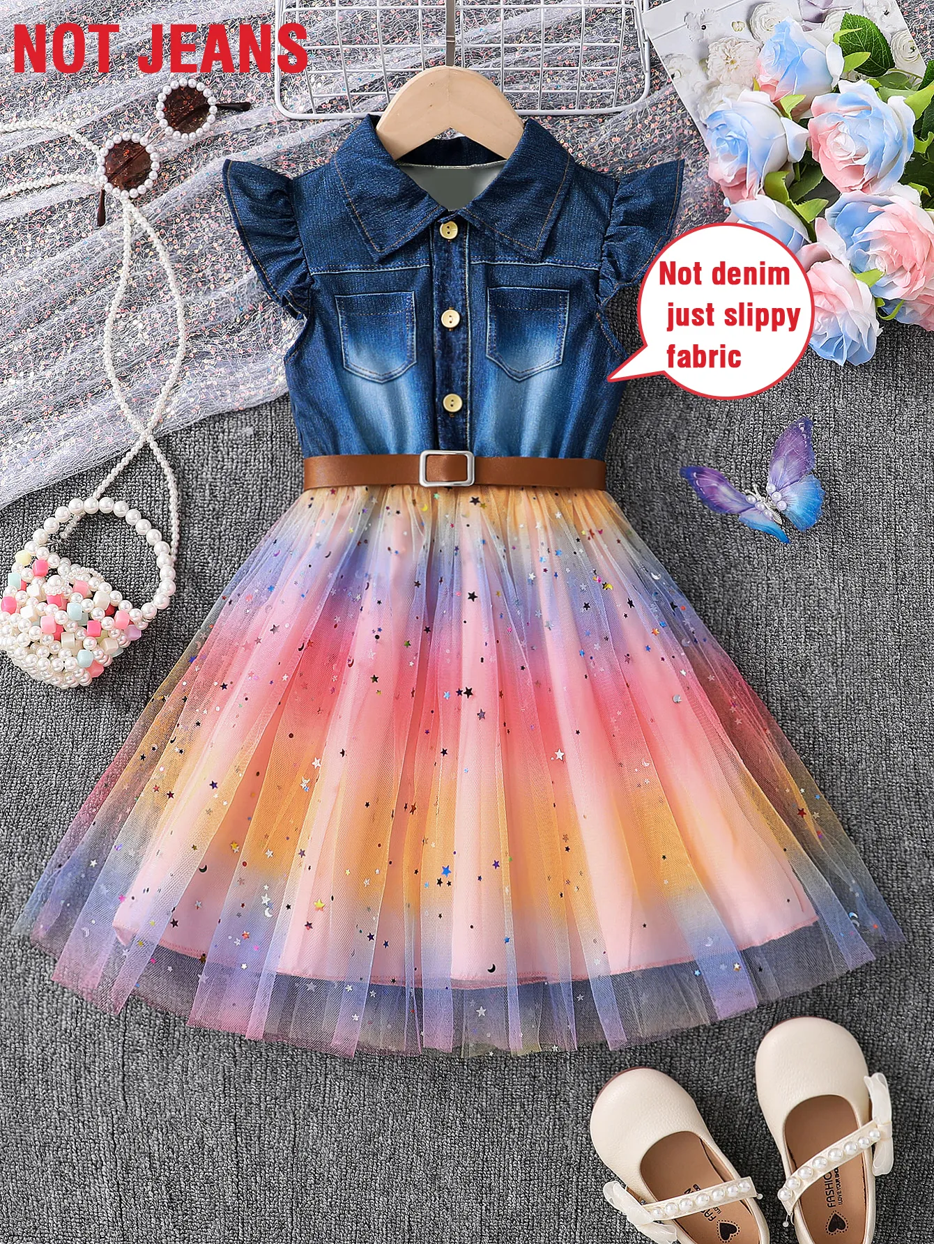 denim tutu dress Girls Sleeveless Collar Tulle Dress,... From Dhyaochenfushi, Rs.1,766.14 White Size:US 26W / UK 30 / EU 56 celebration SEWING DIY | Cut Tulled skirt design