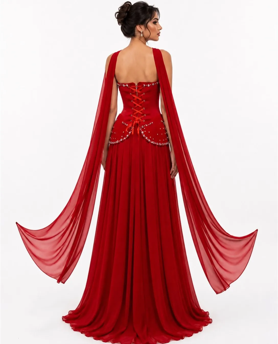 red chiffon homecoming dress Elegant Long Beaded Evening With... From Dyy_dress88, Rs.9,723.03 RL:3125tues