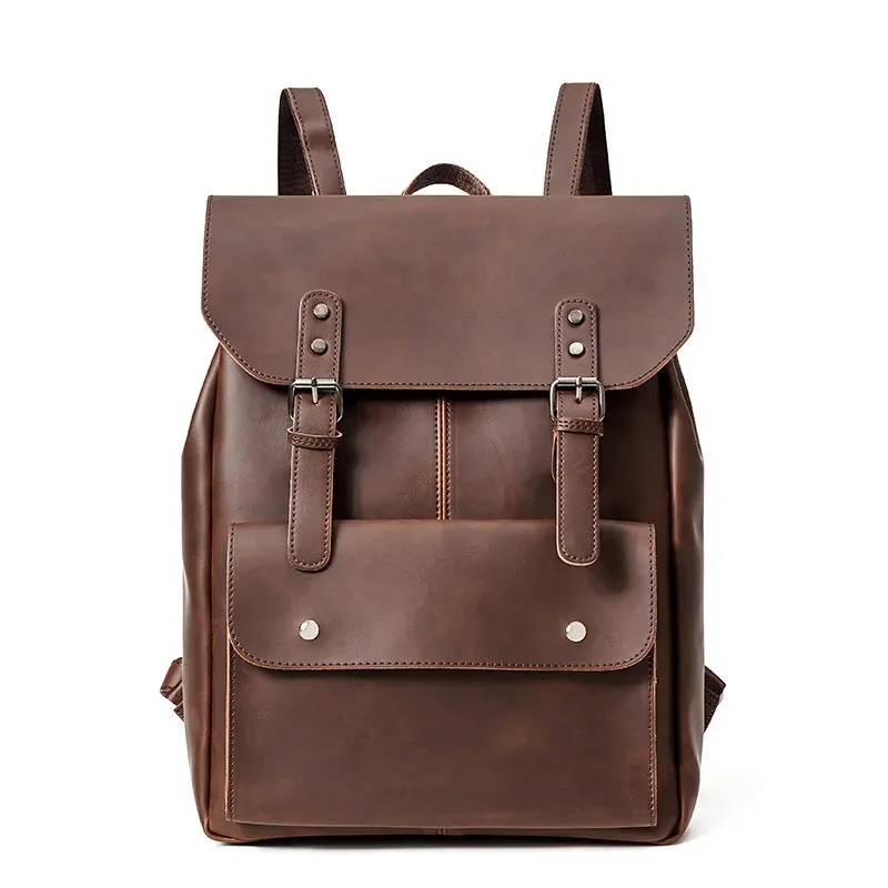 backpack sling leather Men’s — Full-Grain Leather, Dark Brown Fishing worm lure Size:3