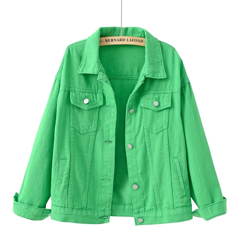 Solid Short Womens Denim Jacket, Loose Fit Spring... From Dang01 