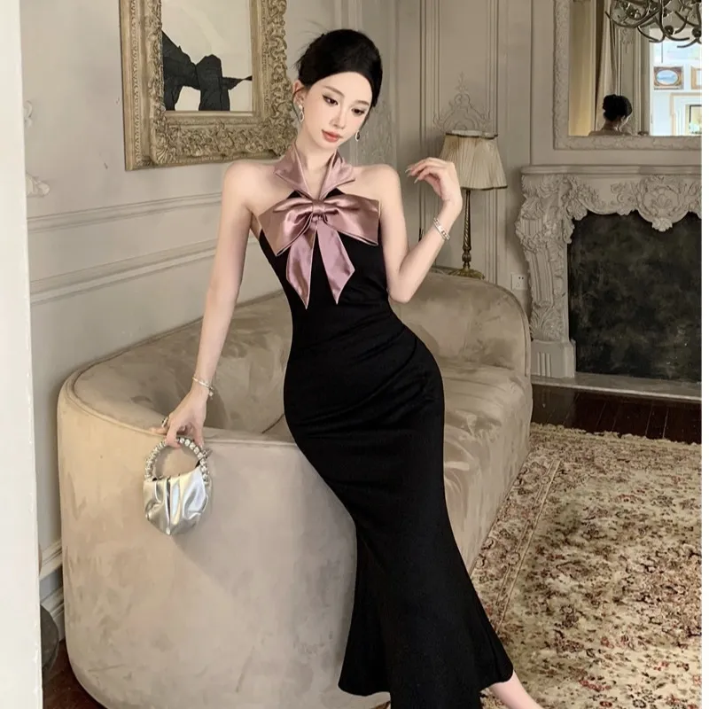 Hepburn Style French Bow Evening Dress For Women,... From Yaoliufa168, $165.83