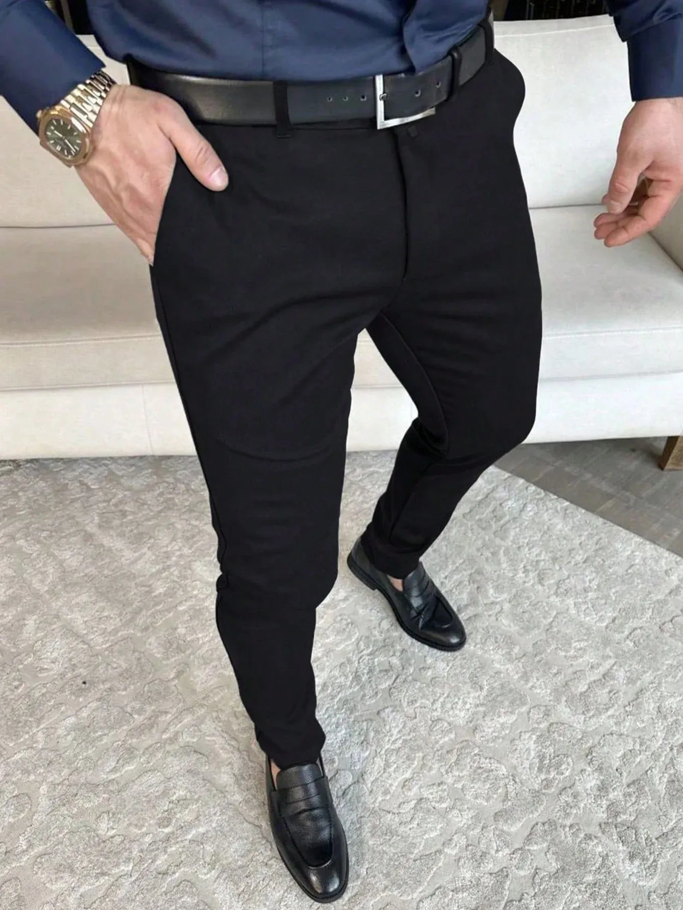 men's dress pants ankle length Mens Slim Fit Pants, 100%... From Huantong01, Rs.1,016.29 Blazer