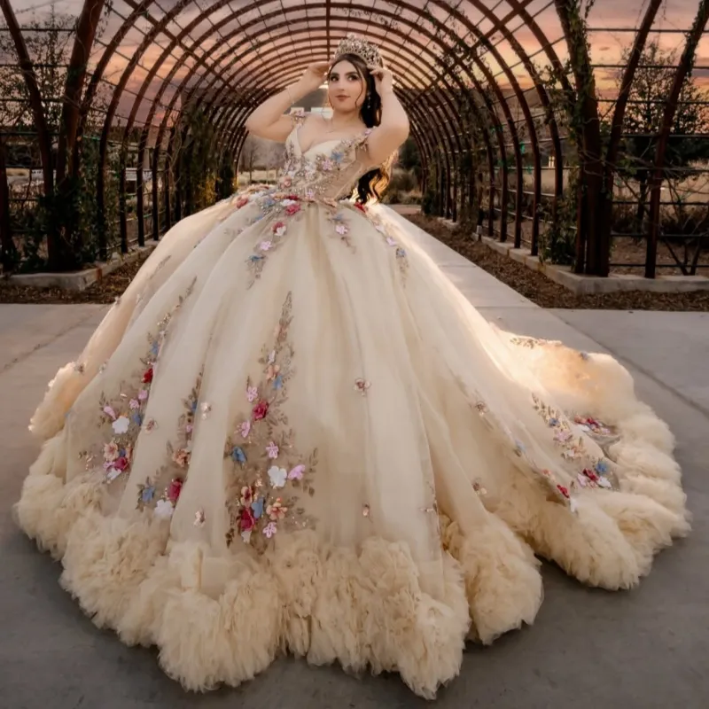 Champagne Warm White Quinceanera Dress For... From Y0937, Rs.29,373.92