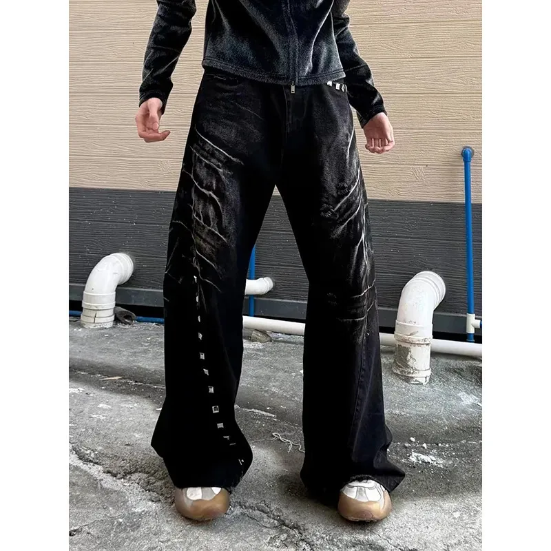 Womens Y2K Gothic Black High Waist Retro 2000s Denim From
