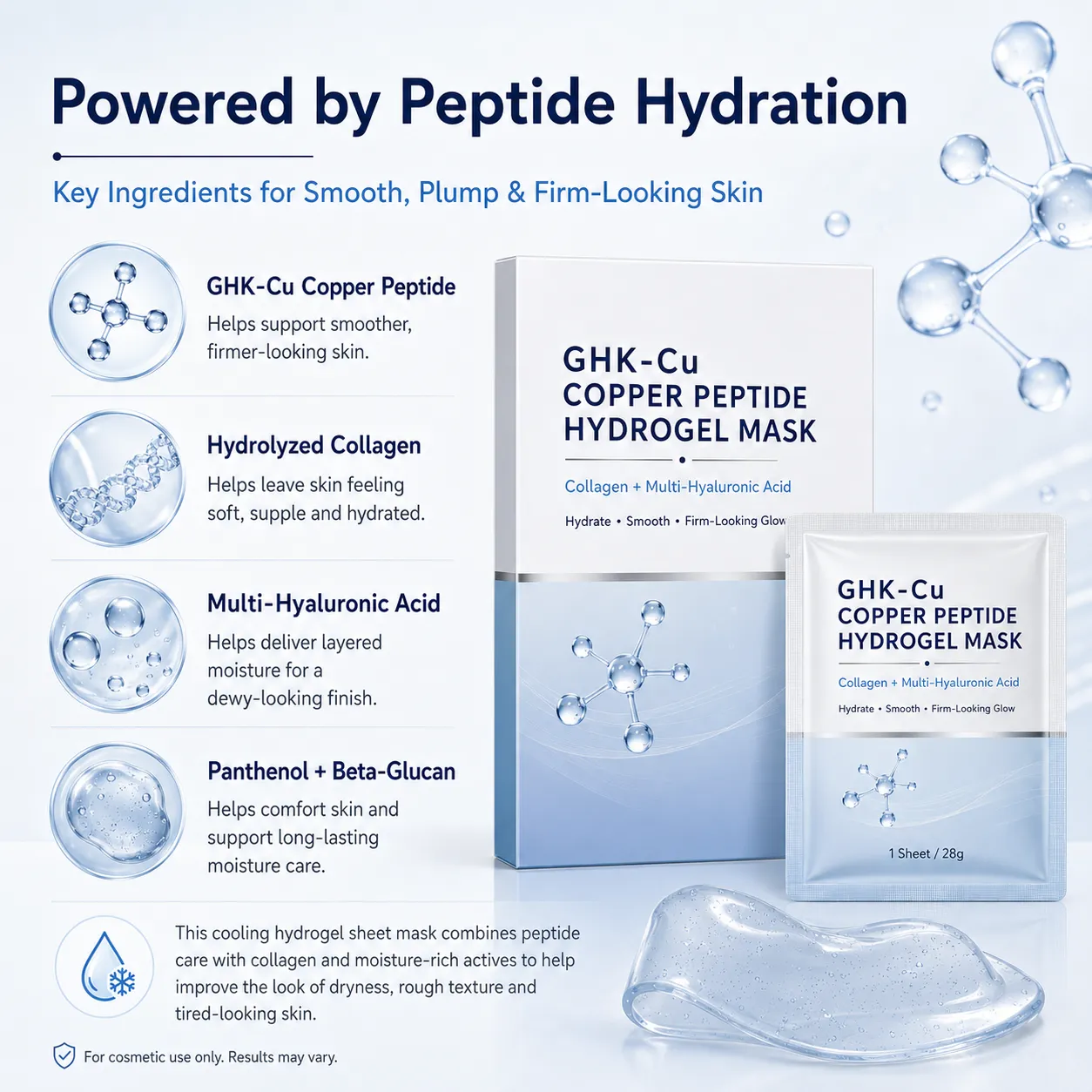 rich froning bpc 157 ghk cu mask Copper Peptide Hydrogel Facial Sheet with Collagen, Hyaluronic Acid Supplements Our Copper Peptide Face Color:Navy – Vitamin B 12 Buy DSIP | Delta Weight:10 x 5mg Lab Pack 2