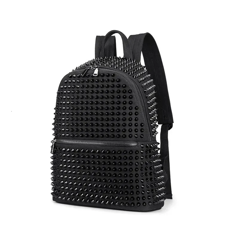 Trendy Women\'s Rivet Backpack - Soft Leather, Multi-Pocket, Zipper Satchel Bag Hycurey Womens Stylish Rivet Backpack Washed Multi Jamaica  main image 3