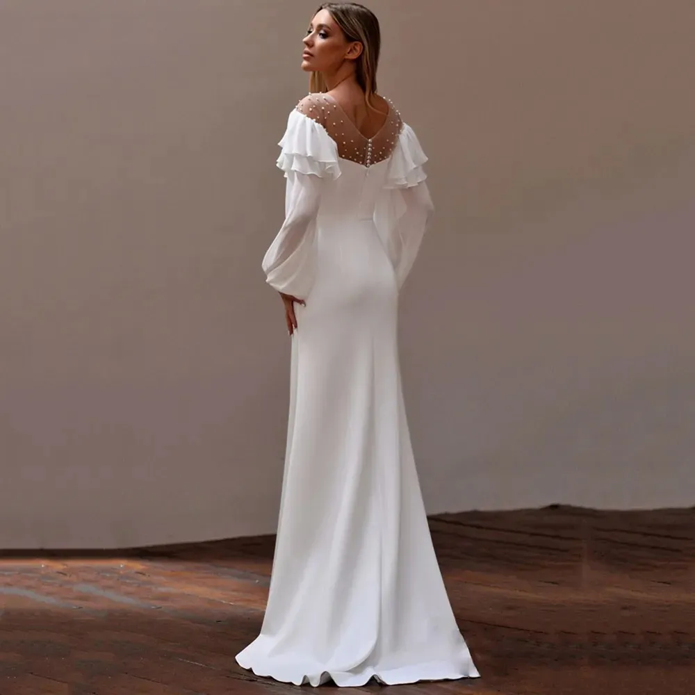 Minimalist White Mermaid Satin Wedding Dress,... From Kyurem, Rs.13,399.1