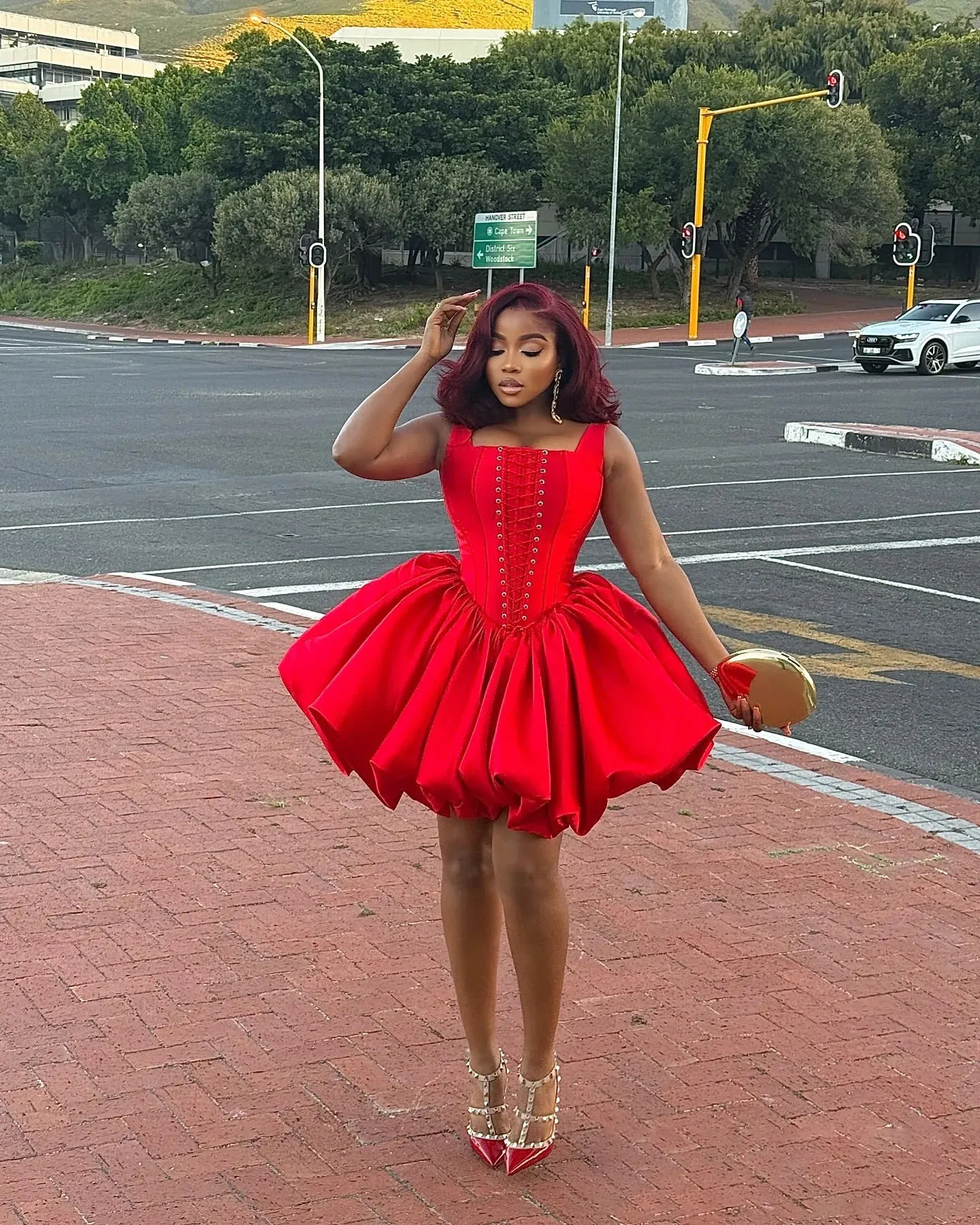 red mini birthday dress Chic Satin Ball Gown Dress, Spaghetti Strap... From Myohmydress, Rs.6,692.09 Color:CREAM BLUE AUG26 Clothing : Mini Dresses stretch crepe
