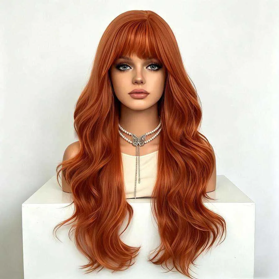 Stunning 26 Orange Curly Synthetic Long Wigs With... From  display picture 2