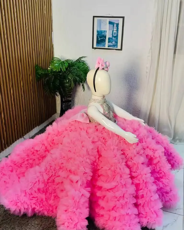 fluffy hot pink dress Elegant Flower Girl Dress, Tiered... From Redwhitebliss, Rs.11,792.65 holiday21drop1