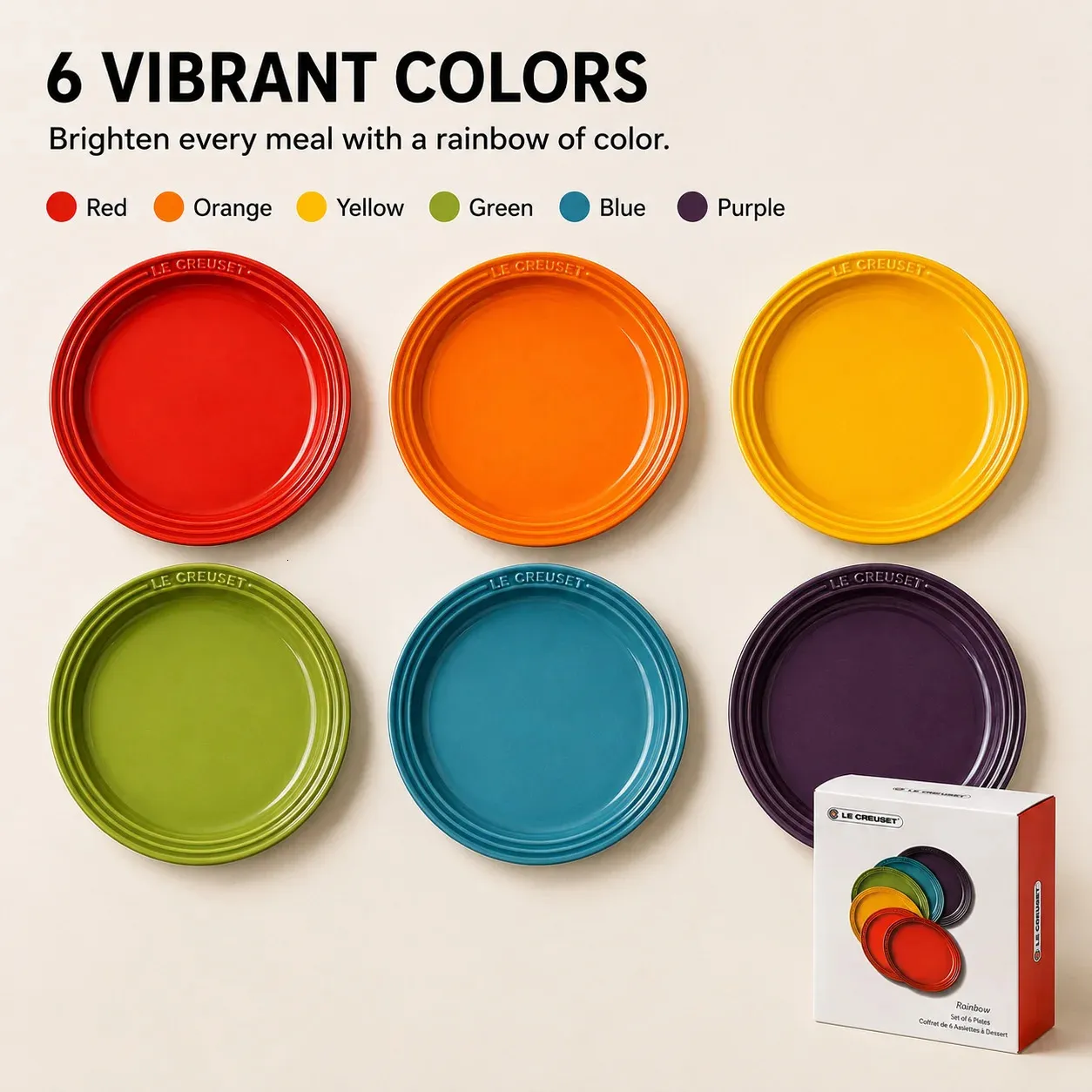 Rainbow Ceramic Dinner And Salad Plate Set  From Xue009, Rs