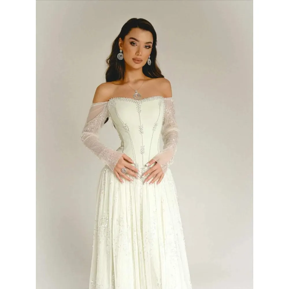 vintage boho prom dresses Princess Long Sleeve Evening Gowns:... From Blisselegance, Rs.14,388.22 LINE CHIFFON PROM DRESS STD Alexandria Ocasio Cortez 8x10 Select a Color:Shell Grey